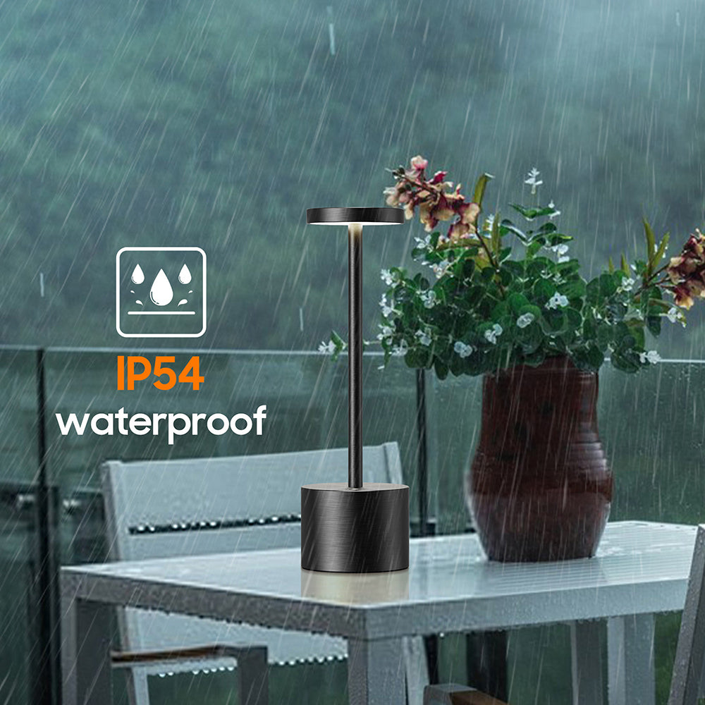 Lampara Led Recargable Lámpara De Mesa Inalámbrica HYMZP 2 Piezas – LED Recargable 5000mAh, 3 Modos De Luz, Cuerpo De Metal, Ideal Para Interior/ Exterior Iluminación Portátil Moderna