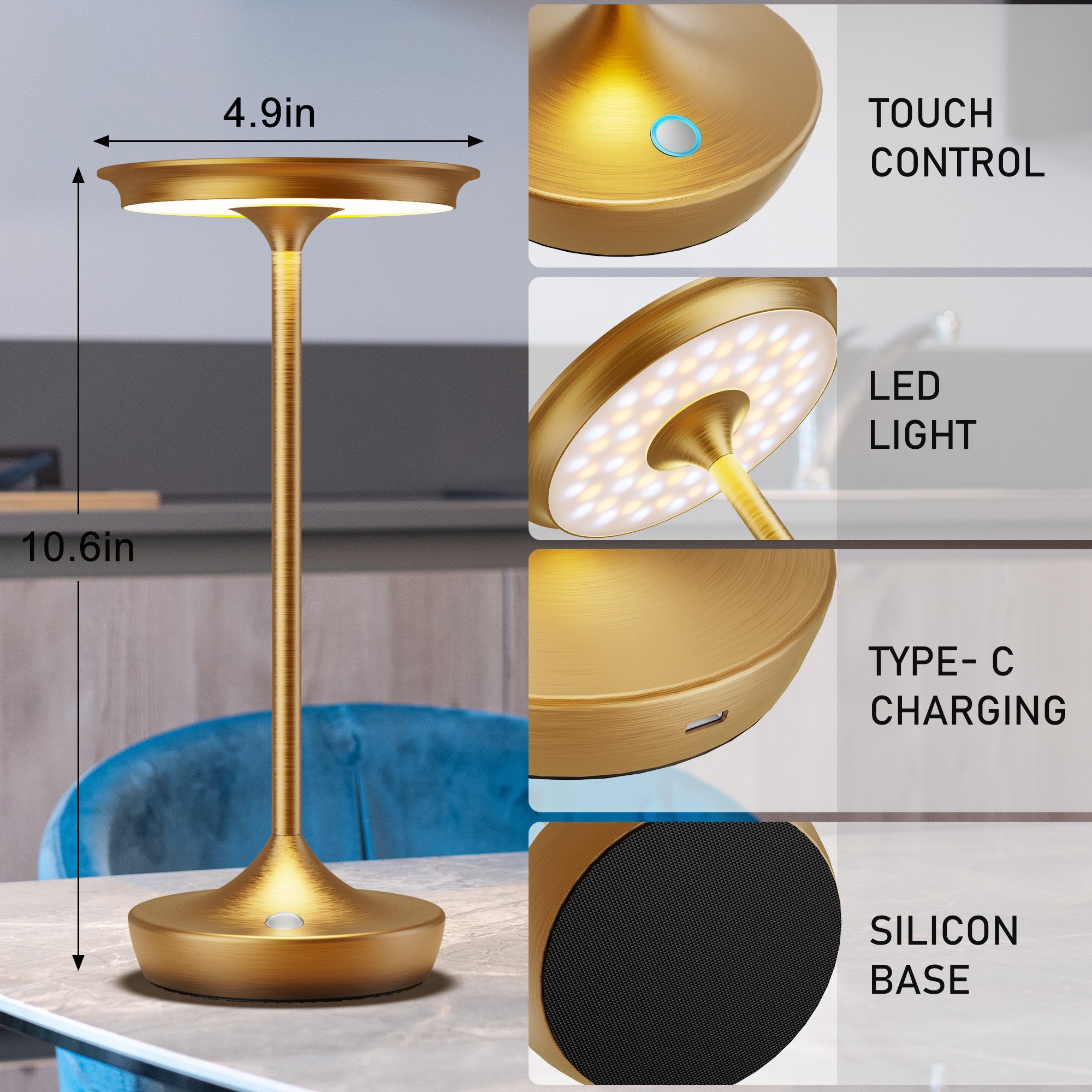 Cordless Table Lamp Halo S825 | Rechargeable LED Lamp | Sakringt